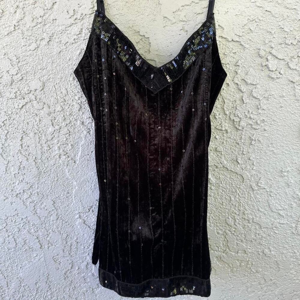 Y2k black sequin tank top